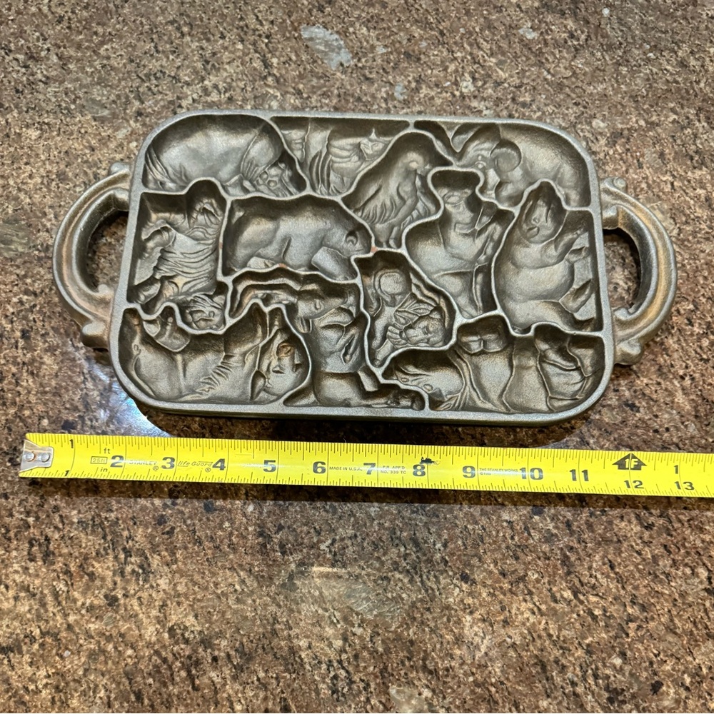 John Wright Cast Iron Animal Puzzle Cookie 🍪 Mold Vintage - Picture 4 of 8